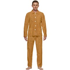 Hardwood Vertical Men s Long Sleeve Velvet Pocket Pajamas Set by artworkshop