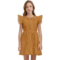 Hardwood Vertical Kids  Winged Sleeve Dress by artworkshop