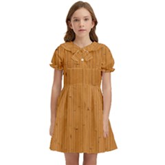 Hardwood Vertical Kids  Bow Tie Puff Sleeve Dress by artworkshop