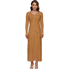 Hardwood Vertical Long Sleeve Velour Longline Maxi Dress