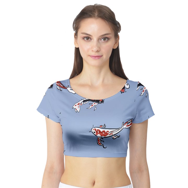 Fish Carp Koi Koi Short Sleeve Crop Top