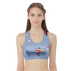 Fish Carp Koi Koi Sports Bra With Border by artworkshop