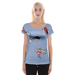 Fish Carp Koi Koi Cap Sleeve Top by artworkshop