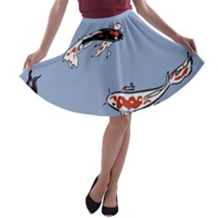 Fish Carp Koi Koi A-line Skater Skirt by artworkshop