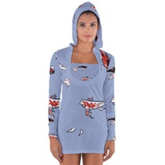 Fish Carp Koi Koi Long Sleeve Hooded T-shirt by artworkshop