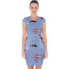 Fish Carp Koi Koi Capsleeve Drawstring Dress  by artworkshop