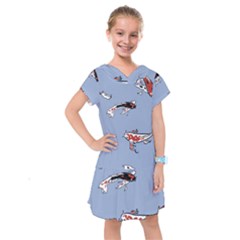 Fish Carp Koi Koi Kids  Drop Waist Dress by artworkshop