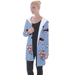 Fish Carp Koi Koi Longline Hooded Cardigan by artworkshop