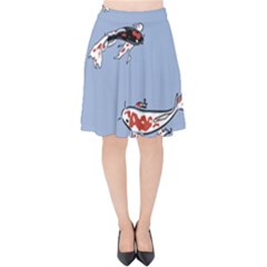 Fish Carp Koi Koi Velvet High Waist Skirt by artworkshop