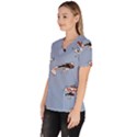 Fish Carp Koi Koi Women s V-Neck Scrub Top View2