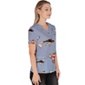 Fish Carp Koi Koi Women s V-Neck Scrub Top View3