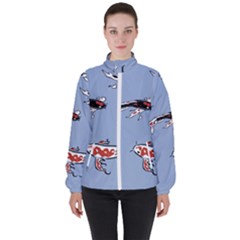 Fish Carp Koi Koi Women s High Neck Windbreaker by artworkshop