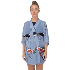 Fish Carp Koi Koi Half Sleeve Chiffon Kimono by artworkshop