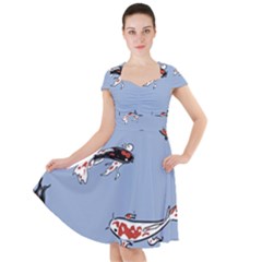 Fish Carp Koi Koi Cap Sleeve Midi Dress by artworkshop