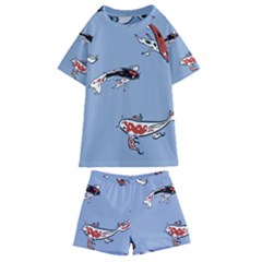 Fish Carp Koi Koi Kids  Swim Tee And Shorts Set by artworkshop