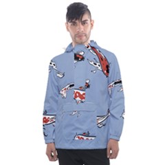 Fish Carp Koi Koi Men s Front Pocket Pullover Windbreaker by artworkshop