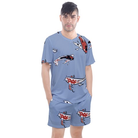 Fish Carp Koi Koi Men s Mesh Tee And Shorts Set by artworkshop