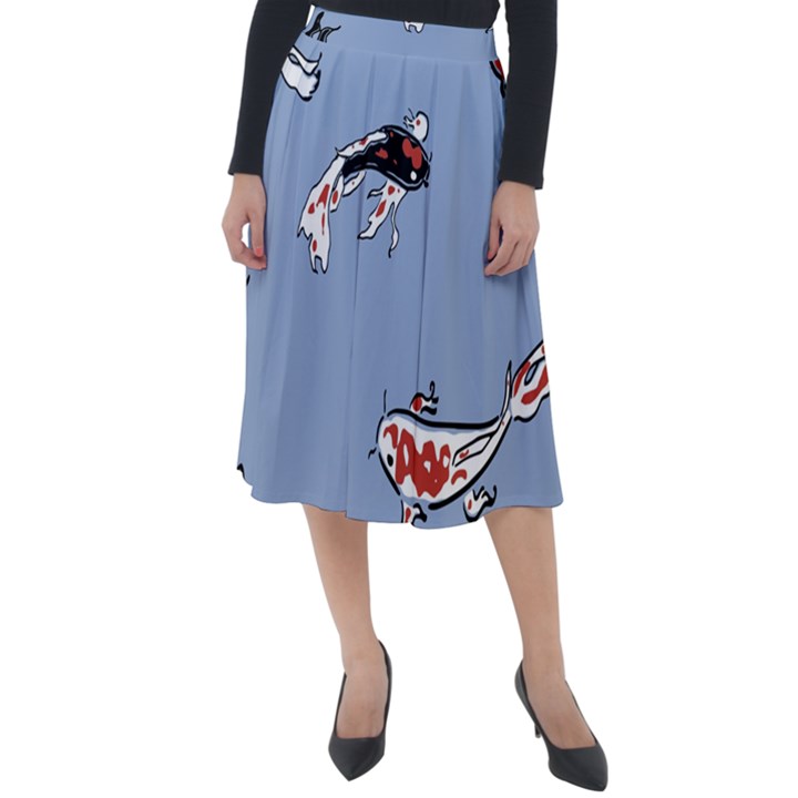 Fish Carp Koi Koi Classic Velour Midi Skirt 