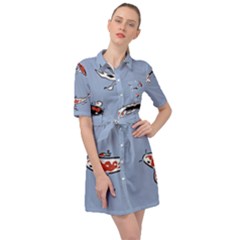 Fish Carp Koi Koi Belted Shirt Dress by artworkshop