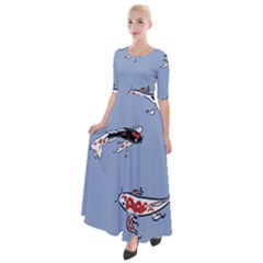 Fish Carp Koi Koi Half Sleeves Maxi Dress by artworkshop