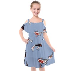 Fish Carp Koi Koi Kids  Cut Out Shoulders Chiffon Dress by artworkshop