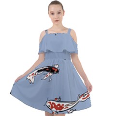 Fish Carp Koi Koi Cut Out Shoulders Chiffon Dress by artworkshop