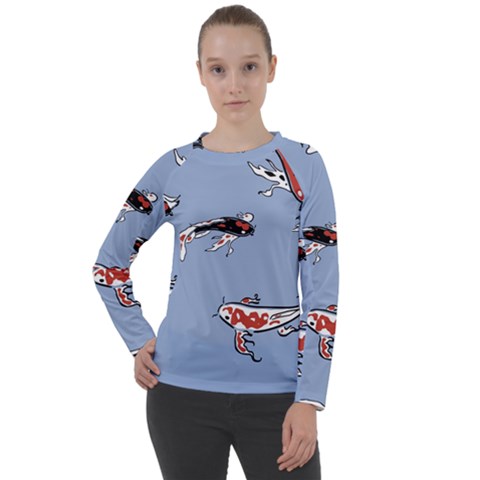 Fish Carp Koi Koi Women s Long Sleeve Raglan Tee by artworkshop