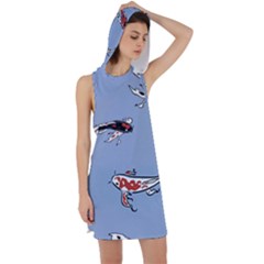 Fish Carp Koi Koi Racer Back Hoodie Dress by artworkshop