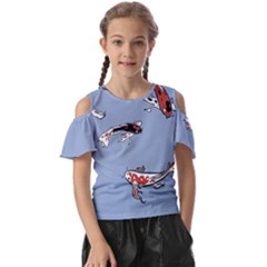 Fish Carp Koi Koi Kids  Butterfly Cutout Tee by artworkshop