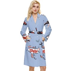 Fish Carp Koi Koi Long Sleeve Velour Robe by artworkshop