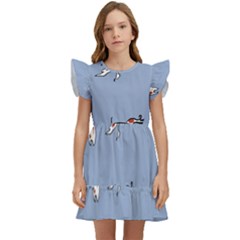 Fish Carp Koi Koi Kids  Winged Sleeve Dress by artworkshop