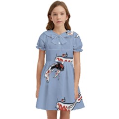 Fish Carp Koi Koi Kids  Bow Tie Puff Sleeve Dress by artworkshop