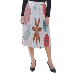 Nature Flora Classic Velour Midi Skirt  by artworkshop