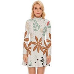 Nature Flora Long Sleeve Velour Longline Dress