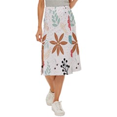 Nature Flora Midi Panel Skirt by artworkshop