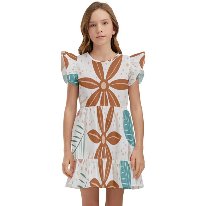 Nature Flora Kids  Winged Sleeve Dress