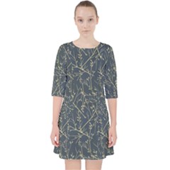 Nature Twigs Quarter Sleeve Pocket Dress