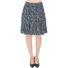 Nature Twigs Velvet High Waist Skirt by artworkshop