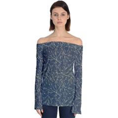 Nature Twigs Off Shoulder Long Sleeve Top by artworkshop