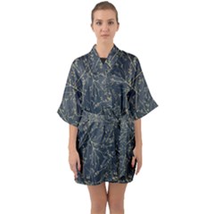 Nature Twigs Half Sleeve Satin Kimono  by artworkshop