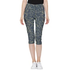 Nature Twigs Inside Out Lightweight Velour Capri Leggings  by artworkshop