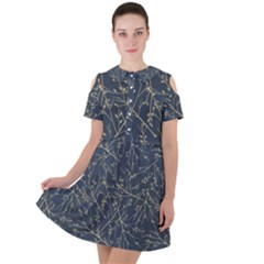 Nature Twigs Short Sleeve Shoulder Cut Out Dress 