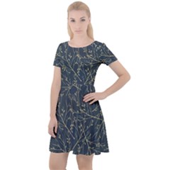 Nature Twigs Cap Sleeve Velour Dress  by artworkshop