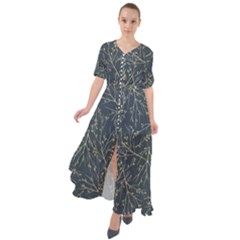 Nature Twigs Waist Tie Boho Maxi Dress by artworkshop