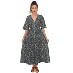 Nature Twigs Kimono Sleeve Boho Dress