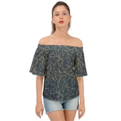 Nature Twigs Off Shoulder Short Sleeve Top by artworkshop