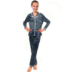 Nature Twigs Kid s Satin Long Sleeve Pajamas Set by artworkshop