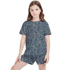 Nature Twigs Kids  Tee And Sports Shorts Set by artworkshop