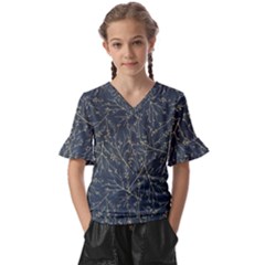 Nature Twigs Kids  V-Neck Horn Sleeve Blouse