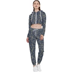 Nature Twigs Cropped Zip Up Lounge Set